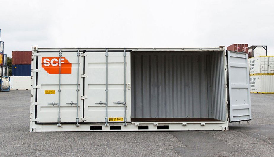 side door shipping container single door open